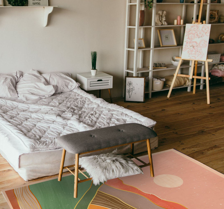 Vinyl Teppich modern abstrakte berglandschaft - TenStickers