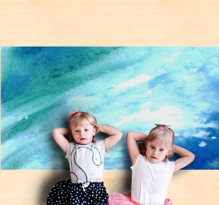 Vinyl Teppich Imitation Struktur aqua abstrakt fluss - TenStickers