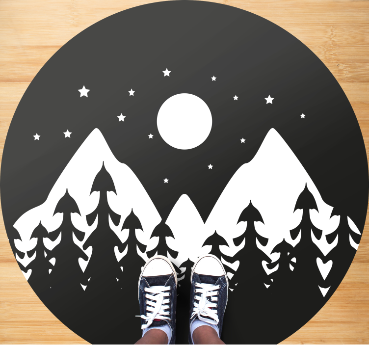Vinyl Teppich Natur bergsilhouette-szene - TenStickers