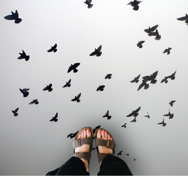 Vinyl Teppich kindlich fliegende vögel muster - TenStickers