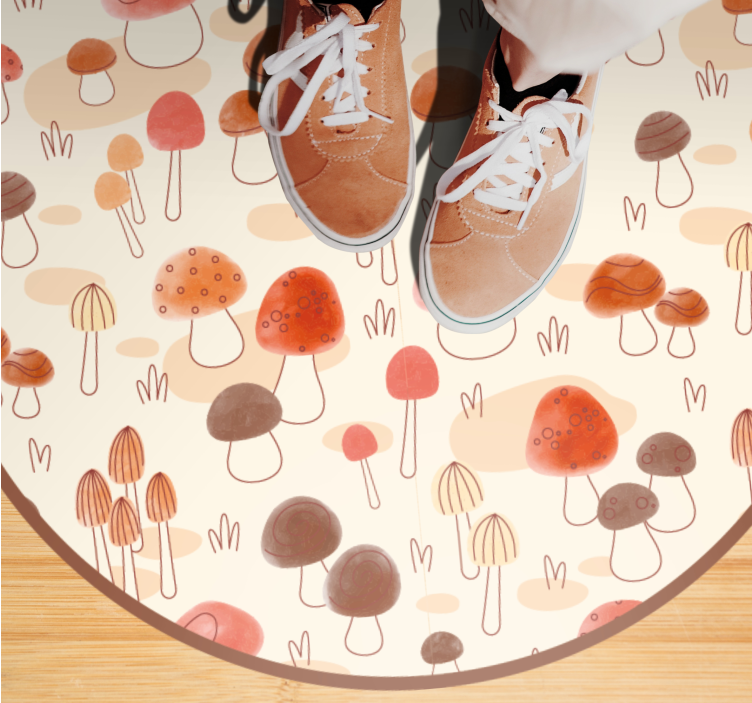 Vinyl teppich natur im pilzdesign - TenStickers