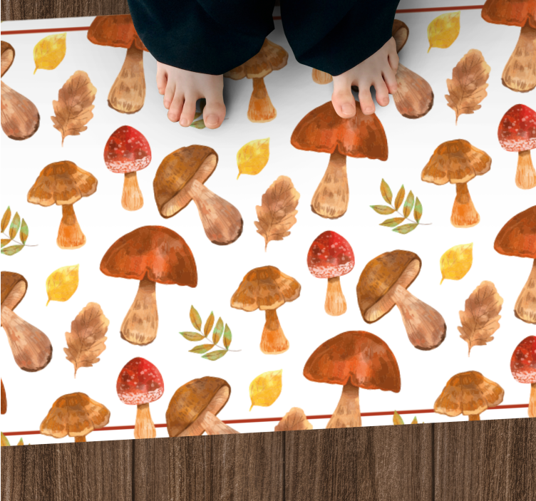 Vinyl Teppich Natur pilz & blatt - TenStickers
