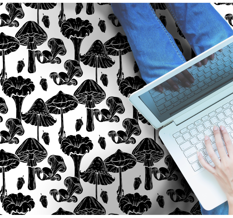 Vinyl Teppich Natur stilisiertes pilzmuster - TenStickers