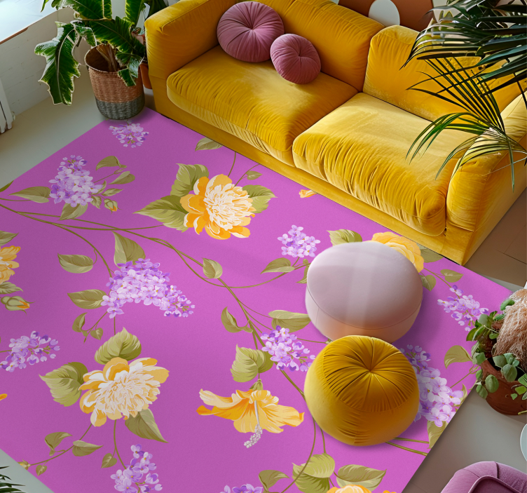 Vinyl Teppich Blumen blumenblütenmuster - TenStickers