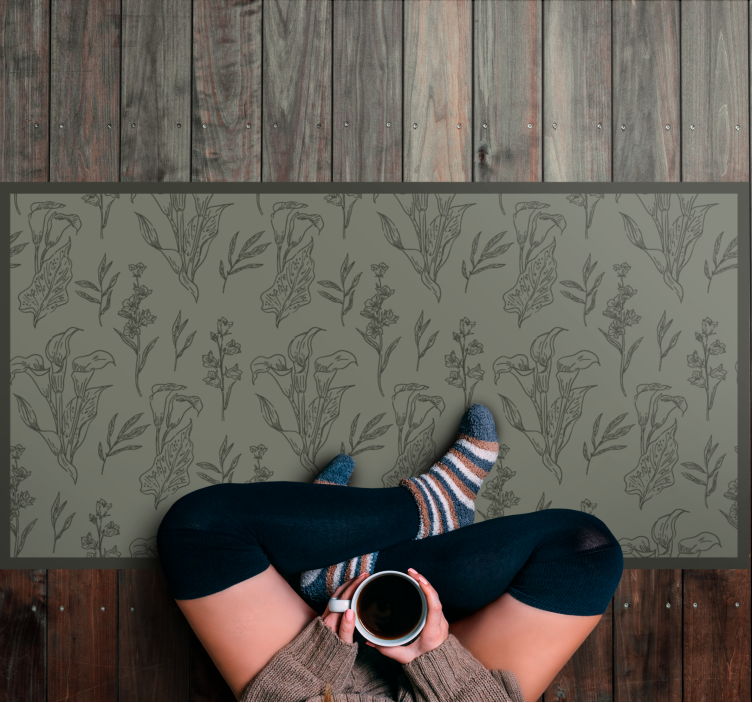 Vinyl Teppich Blumen botanische illustrationen - TenStickers