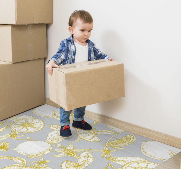 Vinyl Teppich Blumen botanisches muster für zitrusfrüchte - TenStickers