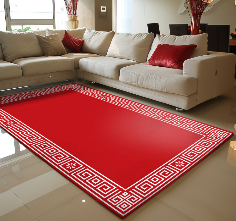 Vinyl Teppich rot klassisches griechisches design - TenStickers