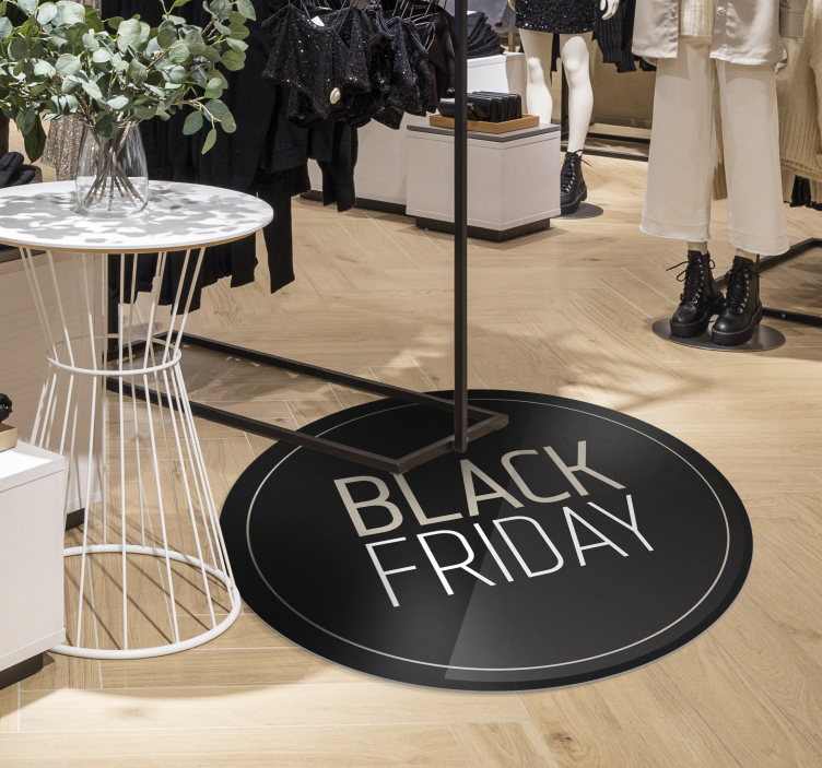 Vinyl Teppich rund runden Black Friday Rund um den Black Friday - TenStickers