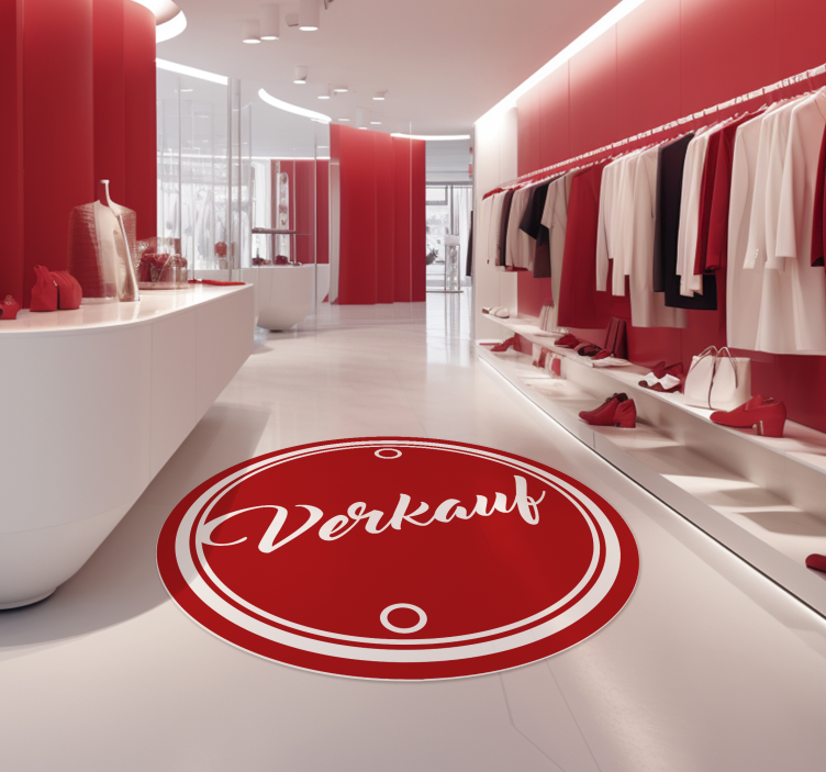 Vinyl Teppich rund textverkauf mit rotem kreis - TenStickers