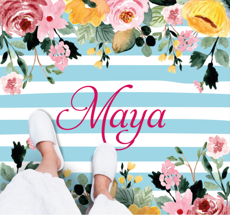 Vinyl Teppich Schlafzimmer individuelles botanisches design - TenStickers