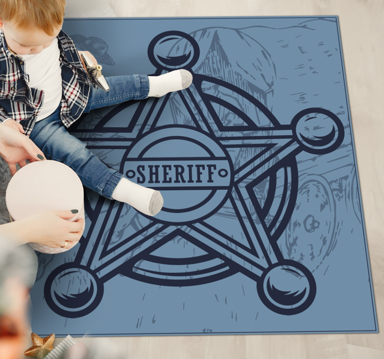 Vinyl Teppich Spiele sheriff-abzeichen-emblem - TenStickers