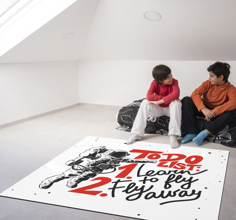 Vinyl Teppich Text astronauten-to-do-liste - TenStickers
