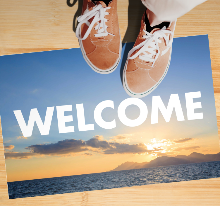 Vinyl Teppich Eingang sonnenuntergang willkommen eingang - TenStickers