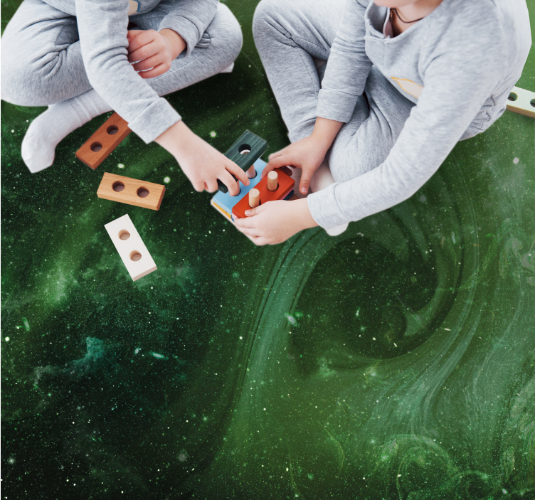 Vinyl Teppich Sterne kosmischer grüner wirbel - TenStickers