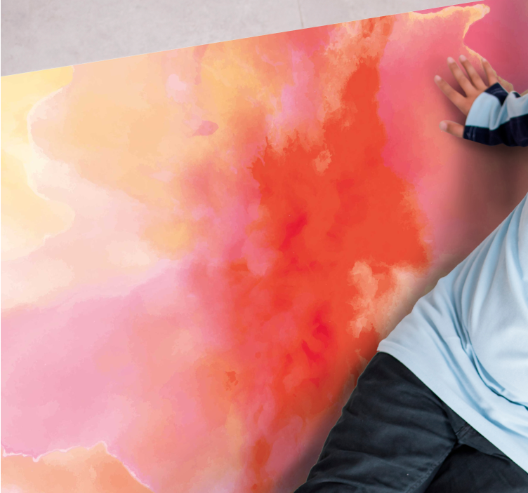 Vinyl Teppich kindlich lebendige abstrakte farbtöne - TenStickers