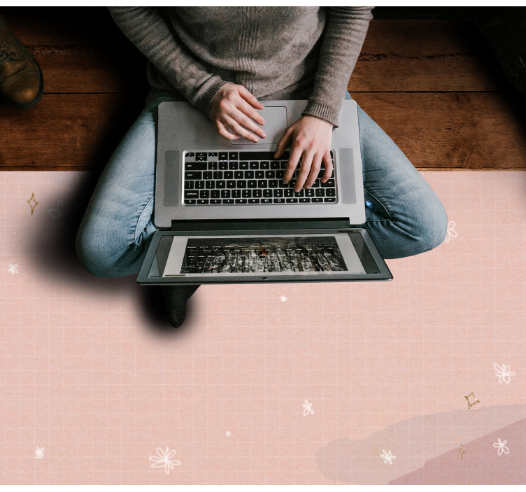 Vinyl Teppich Sterne minimalistisches beiges design - TenStickers