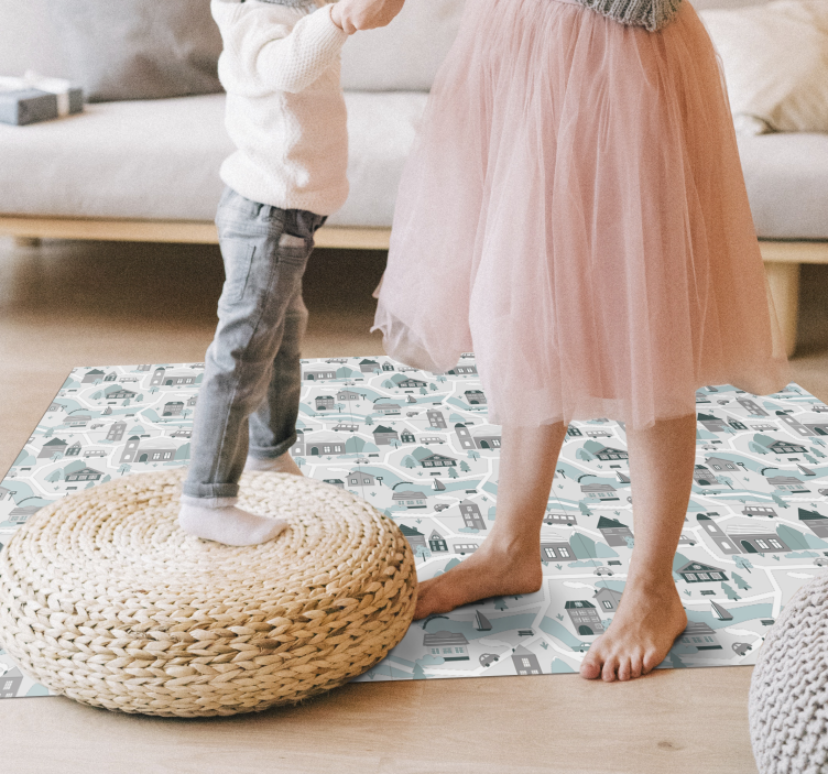 Vinyl Teppich Straßen charmante dorfszene - TenStickers