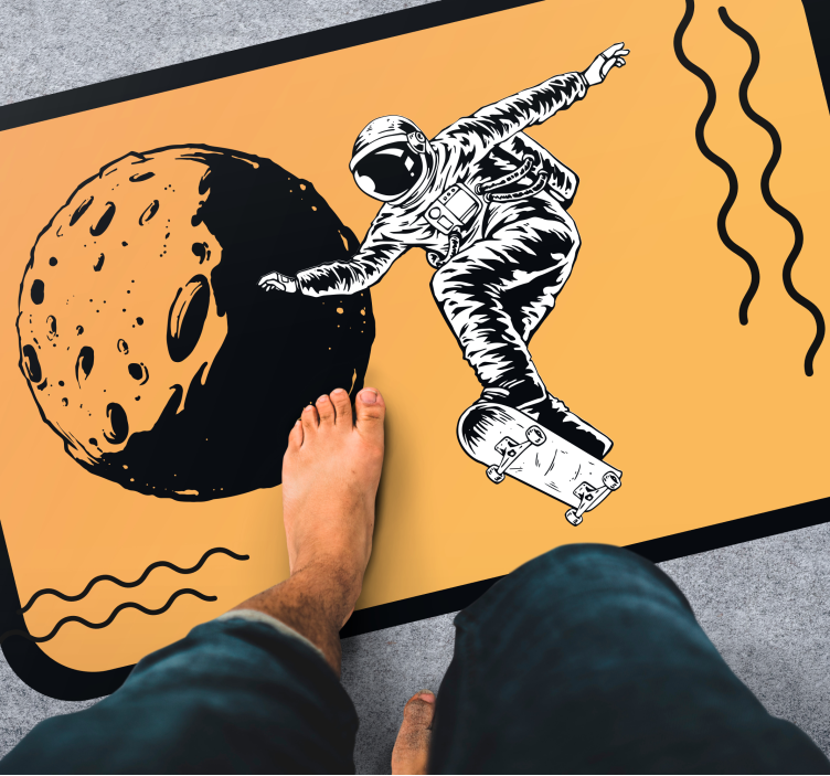 Vinyl Teppich kindlich skateboard-astronaut - TenStickers