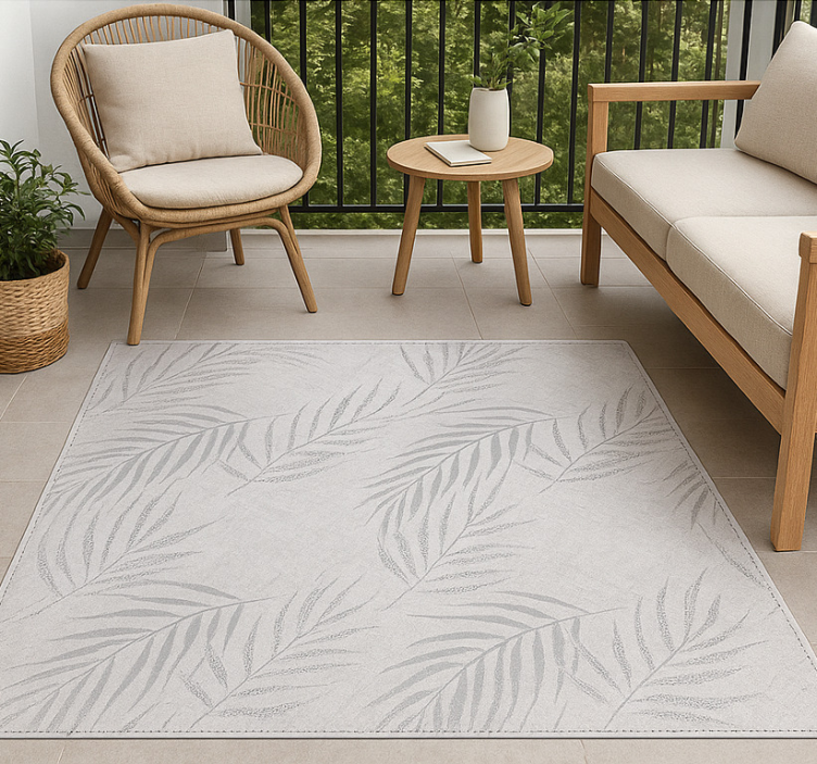 Vinyl Teppich Terrasse dezente palmwedel - TenStickers