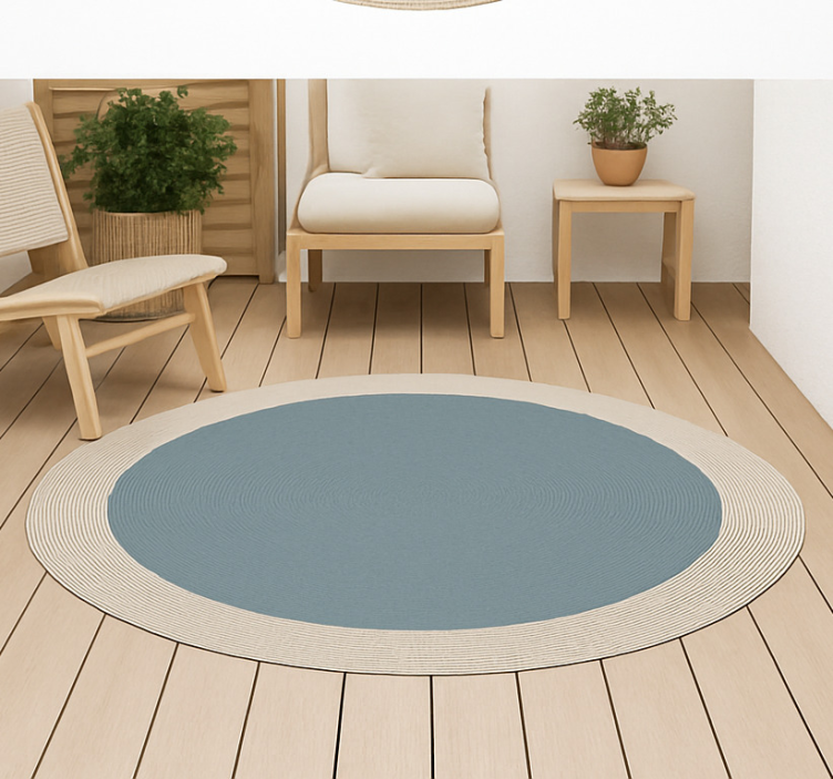 Vinyl Teppich Terrasse zweifarbiges rundes design - TenStickers