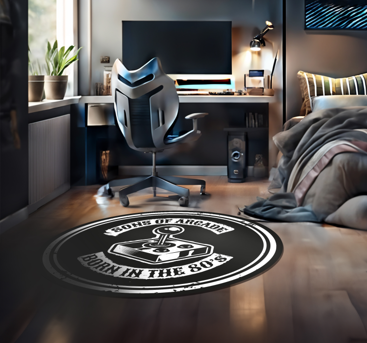 Vinyl Teppich Spruch arcade Nostalgie geboren in den 80ern - TenStickers