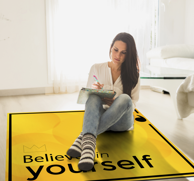 Vinyl Teppich Text Believe in Yourself - TenStickers