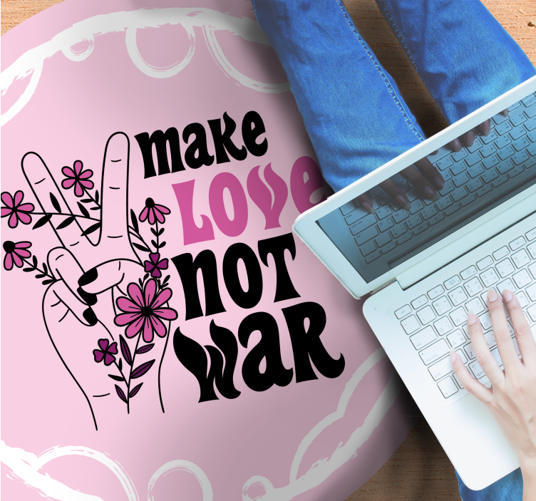 Vinyl Teppich Text friedliche liebesbotschaft - TenStickers