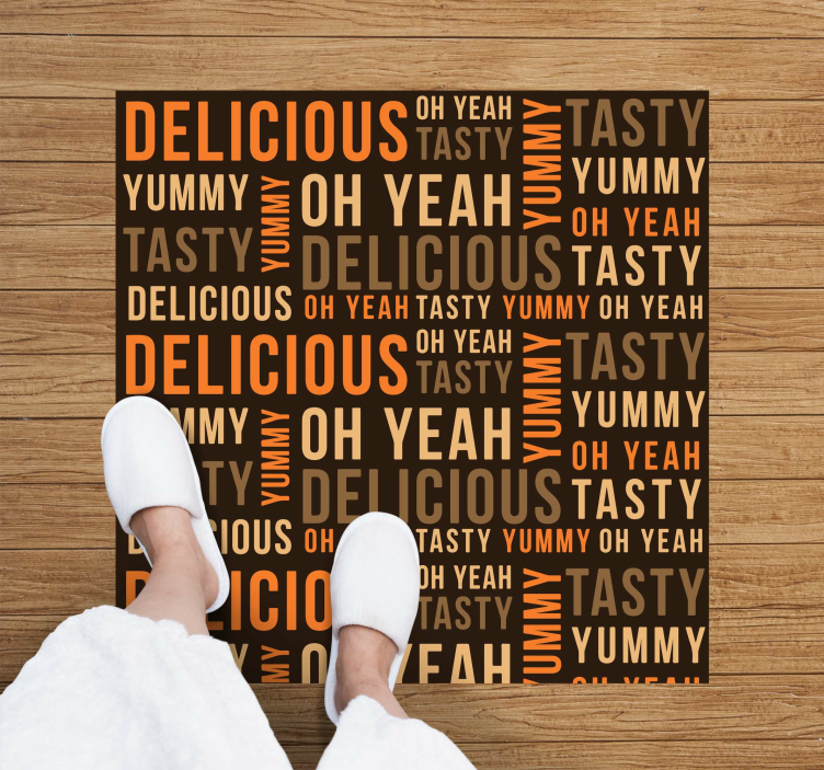 Vinyl Teppich Text lecker lecker - TenStickers