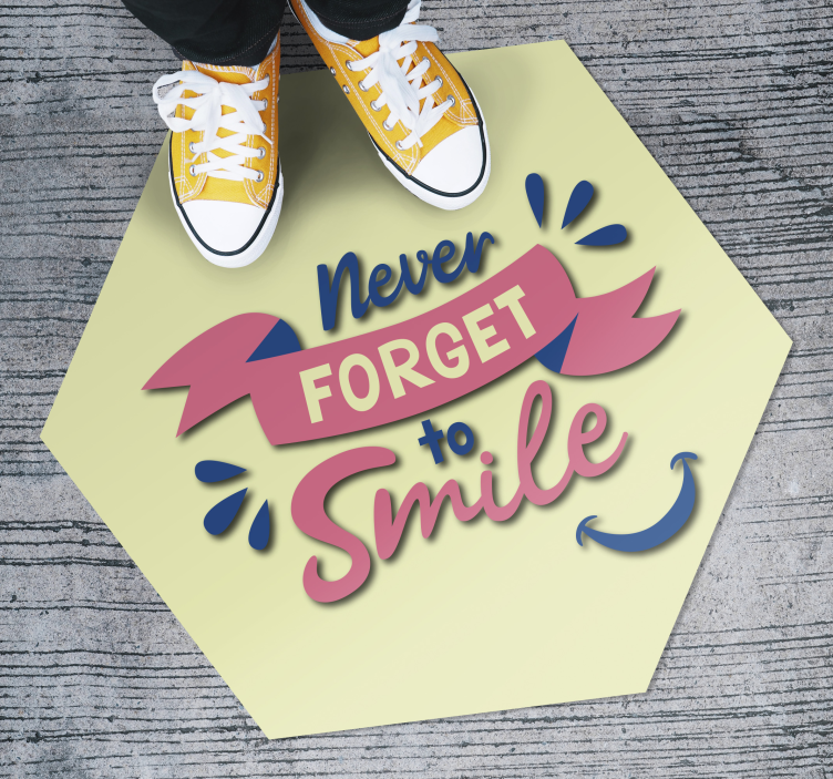 Vinyl Teppich Text Never Forget To Smile - TenStickers