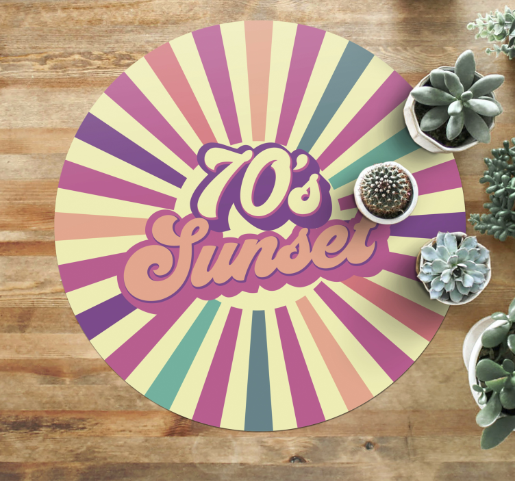 Vinyl Teppich Text sonnenuntergangsstimmung der 70er - TenStickers