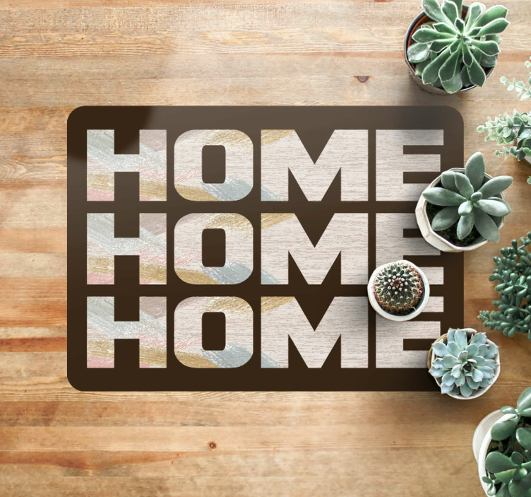 Vinyl Teppich Text willkommen zu hause eingang - TenStickers