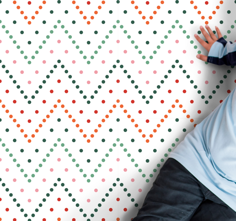 Vinyl Teppich kindlich buntes chevron-muster - TenStickers