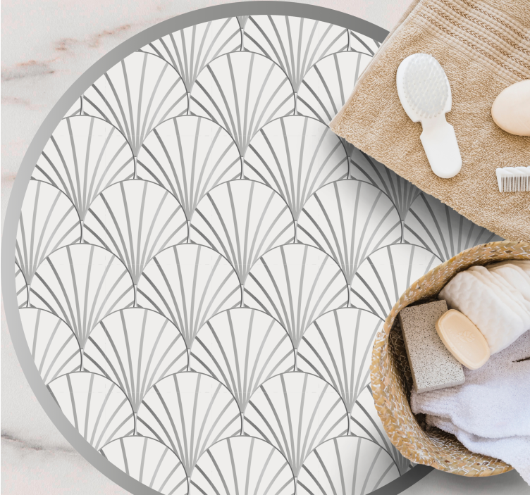 Vinyl Teppich Bad elegantes fächermuster - TenStickers