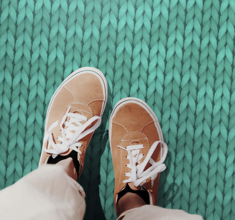 Vinyl Teppich Textur geflochtene blaugrüne textur - TenStickers