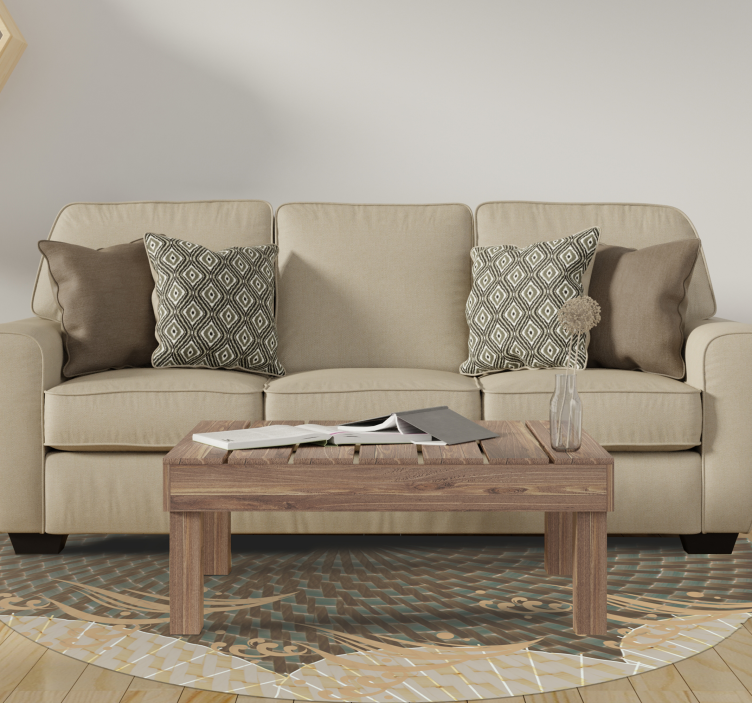 Vinyl Teppich Wohnzimmer strukturierter japandi-stil - TenStickers