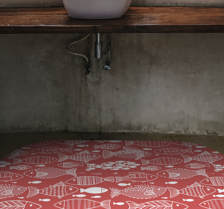 Vinyl Teppich Tiere dekor mit fischmuster - TenStickers