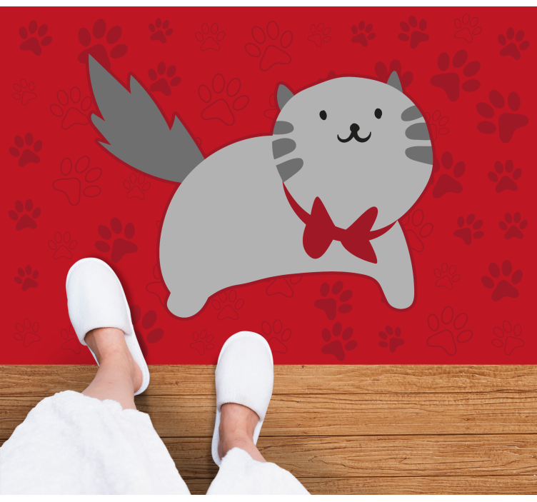 Vinyl Teppich Tiere fröhliche katzenillustration - TenStickers