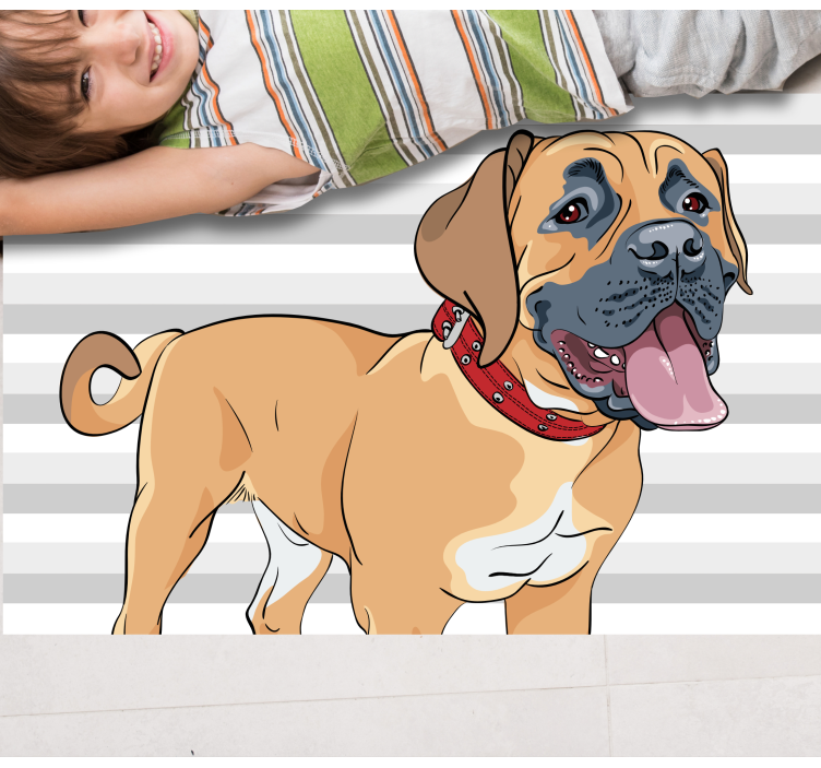 Vinyl Teppich Tiere keuchende mastiff-illustration - TenStickers