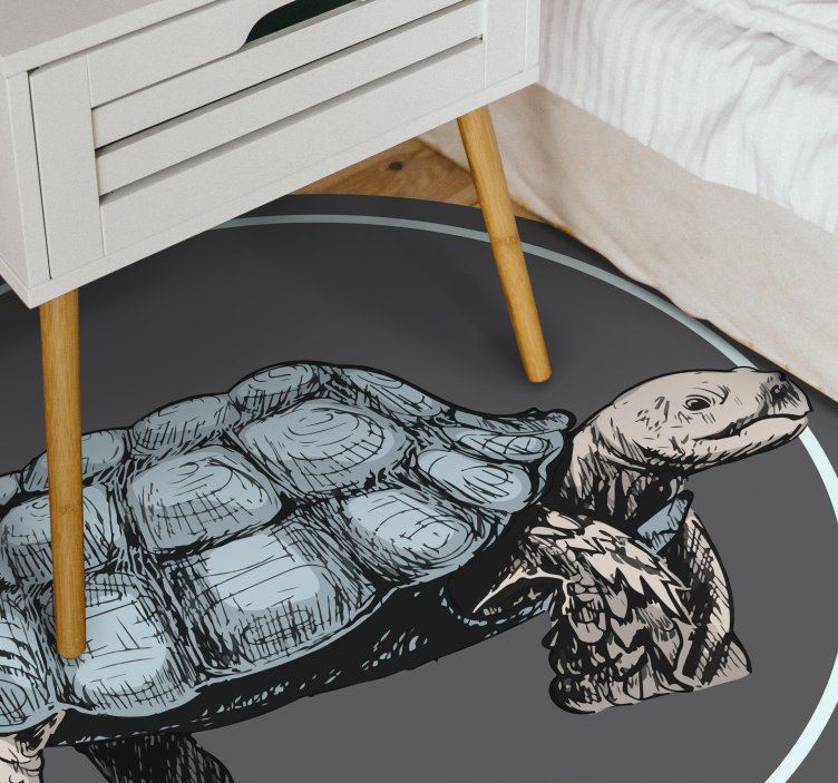 Vinyl Teppich Tiere illustrierte schildkröte - TenStickers