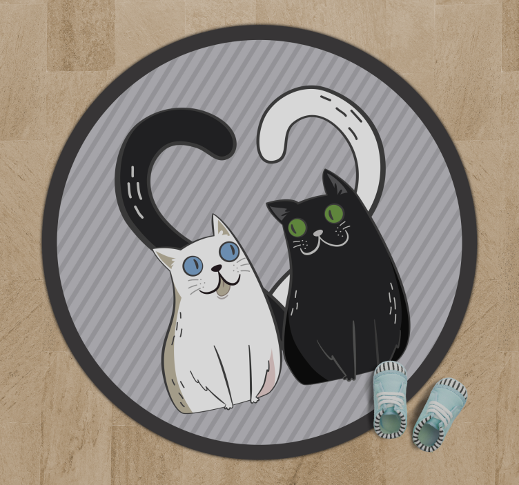 Vinyl Teppich Tiere kuschelige katzen - TenStickers