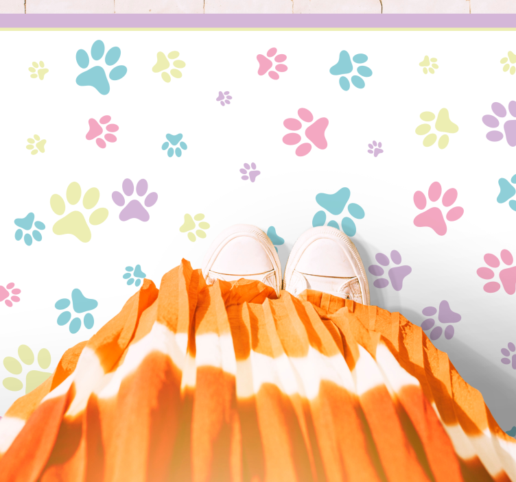 Vinyl Teppich Tiermuster pfotenabdruck-Ästhetik - TenStickers