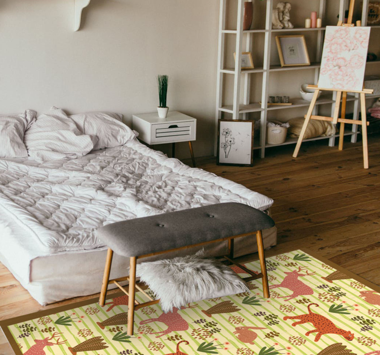 Vinyl Teppich Tiere safari-wildtiermuster - TenStickers