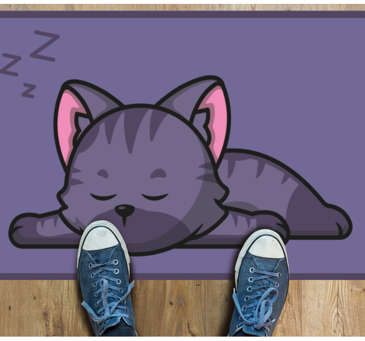 Vinyl Teppich Tiere schlafende katze - TenStickers