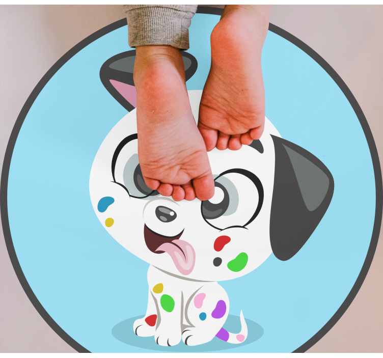 Vinyl Teppich Tiere buntes dalmatinerbaby - TenStickers