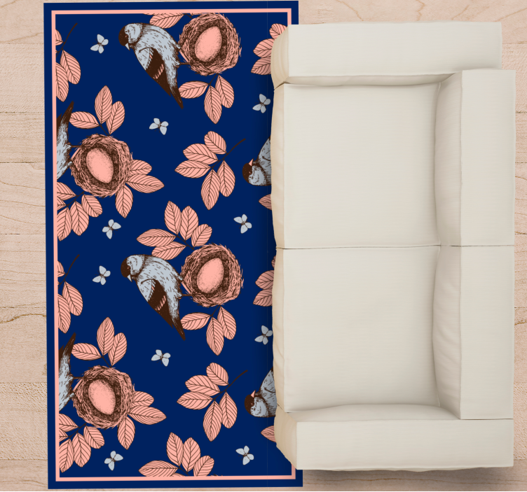 Vinyl Teppich Tiere vogelnest botanisches motiv - TenStickers