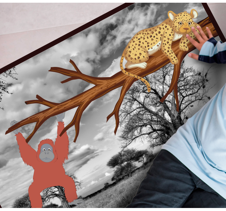 Vinyl Teppich Tiere dschungel kreaturen verspielt - TenStickers