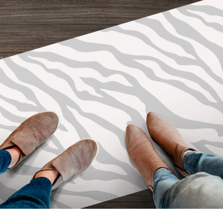 Vinyl teppich tiermuster graue zebra streifen - TenStickers