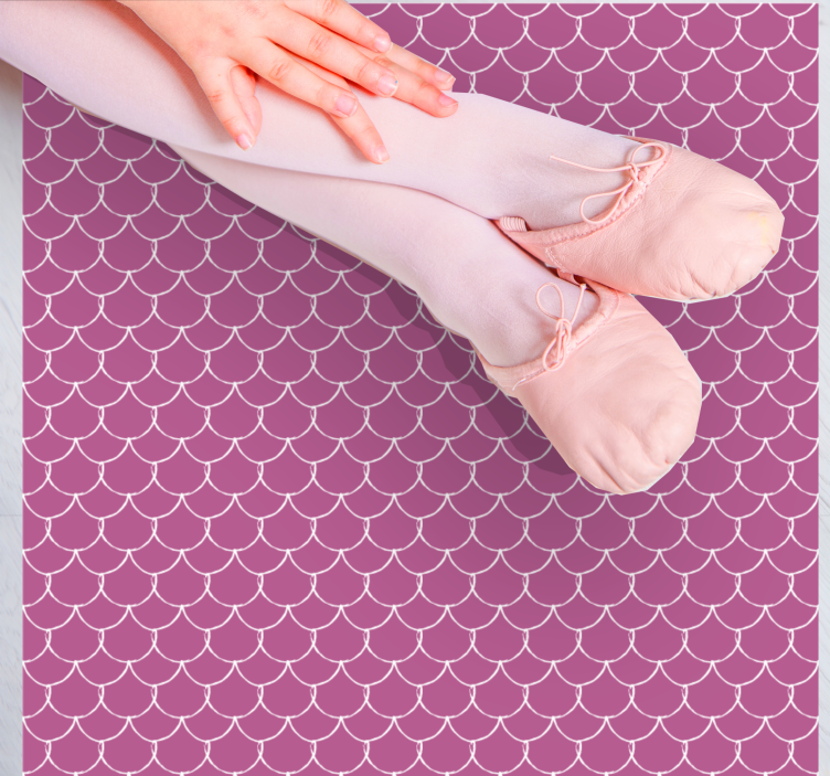 Vinyl teppich tiermuster in pinken meerjungfrauen-schuppen - TenStickers