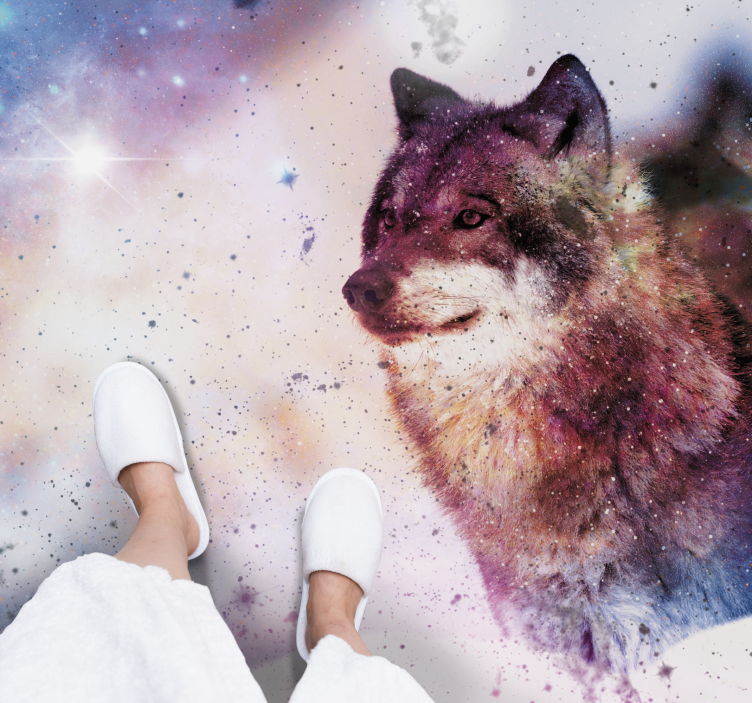 Vinyl Teppich Tiere kosmisches wolfsbild - TenStickers