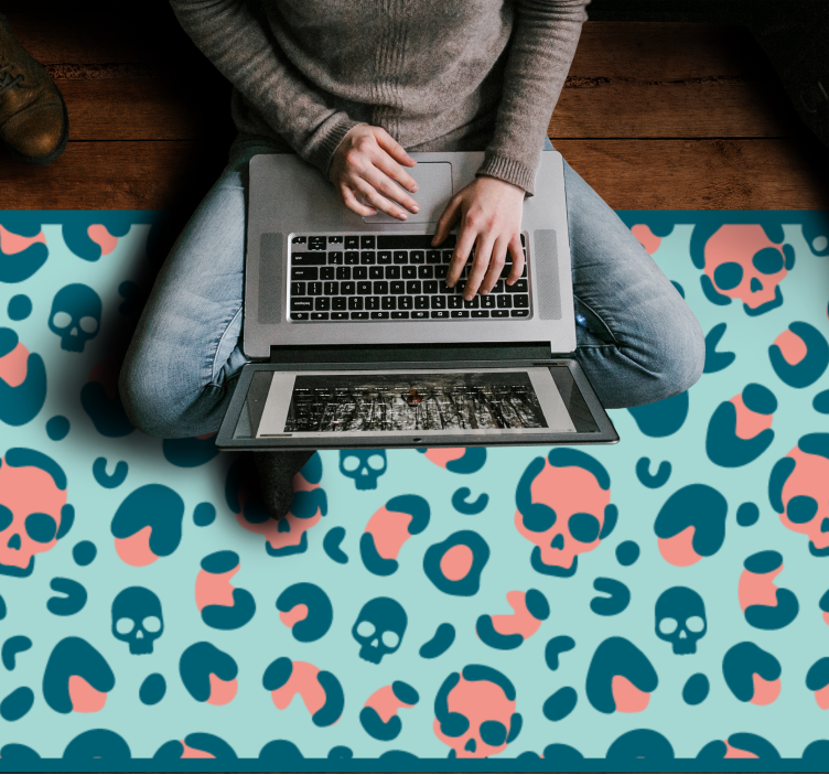 Vinyl teppich tiermuster mit totenkopfdesign - TenStickers